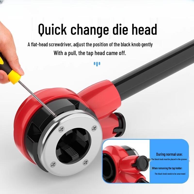 Bairuichuan Upgraded Manual Handheld Pipe Threader CN plug (adapter included)