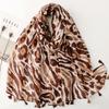 88*180cm Luxury Leopard Print Ladies Soft Women Viscose Scarf Female Cotton Linen Feeling Shawl Tassel Four Seasons Muslim Hijab
