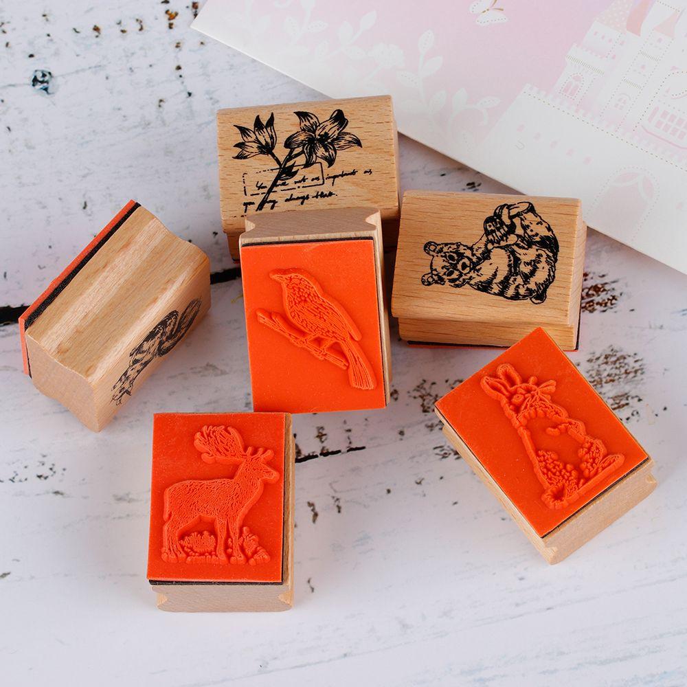 New Stamping For Letters Diary Wooden Rubber Stamps Animal Stamps DIY Craft Scrapbooking