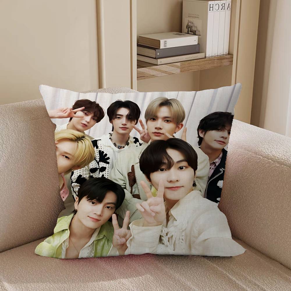 K-Korean Group E-ENHYPENS Pillow Case Removable Washable Cushion Cover – All-Season Soft Linen