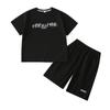 Летняя одежда для мальчиков от 9 до 12 лет, модная футболка с короткими рукавами и буквами, верх и короткий низ, комплект из 2 предметов, повседневный спортивный костюм для подростков