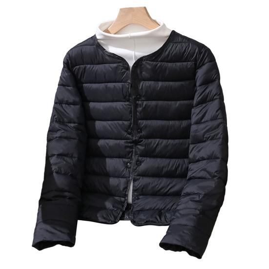 Women Cotton Jacket Solid Color Padded Single-breasted Soft Long Sleeve Cardigan Warm Lightweight Cold Resistant Lady Down Coat