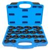 ZKTOOL Open Claw Foot Wrench Flare Nut Socket Wrench Brake Pipe Box 32mm 19-Piece Set, Kit, 8-32mm, 3/8" (9.5mm) / 1/2" (12.7mm) Drive, Wrench, 8mm,