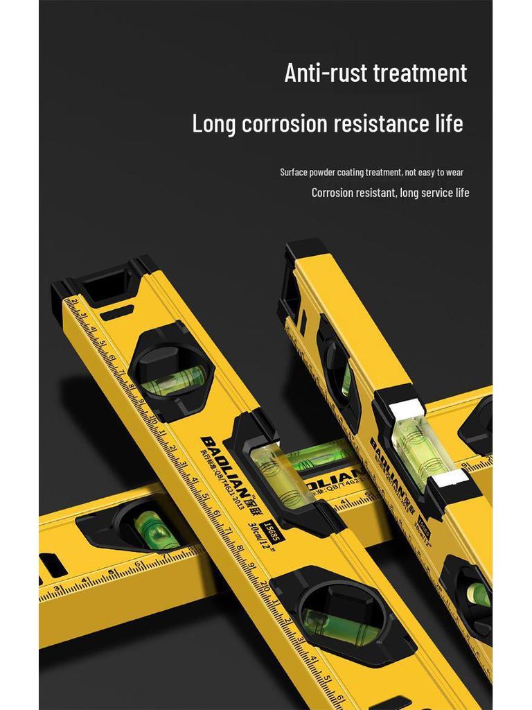 Высокоточный магнитный алюминиевый пузырьковый уровень — ударопрочный бытовой инструмент.