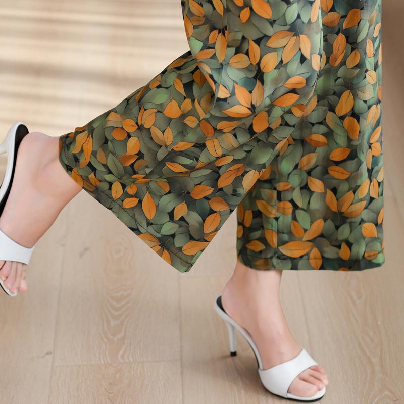 Большие размеры Летние женские брюки Высокая талия Свободная винтажная одежда Эластичный пояс Летние брюки