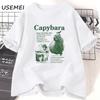 Capybara T-shirt Unisex Unisex Vintage Sience Theme Graphic Tee Trending Funny Cotton Short Sleeve T Shirt Summer Animal Tee Clothes