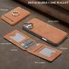 Detachable Magnetic Card Wallet Leather Case for iPhone 16 Pro Max 17 Air 16e 15 14 13 12 Wireless Charging+Ring Holder Cover
