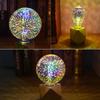 Novelty 3D Fireworks Effect Vintage Edison Lamp E27 110V-220V Holiday Decoration Lights A60 ST64 G80 G95 G125 Christmas Party Home Decor