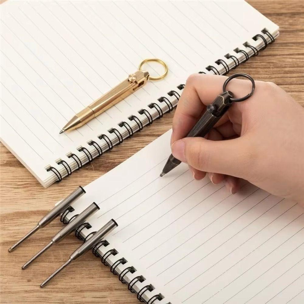 All-Metal Travel Pocket Pen Easy Carry Neutral Ballpoint Pen Mini Brass Pen Signature Gift