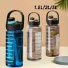 1.5 L/2L/3L Bottled Large Capacity Sports Water Cup Leak-proof With Time Marker And Straw Plastic For Home Outdoor Sports