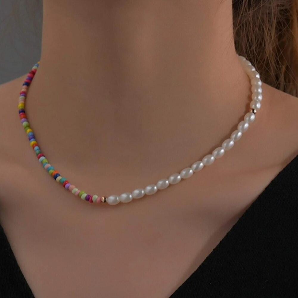 iF ME Fashion Baroque Chain Necklace Women Collar Wedding Punk Toggle Clasp Circle Lariat Bead Choker Necklaces Jewelry