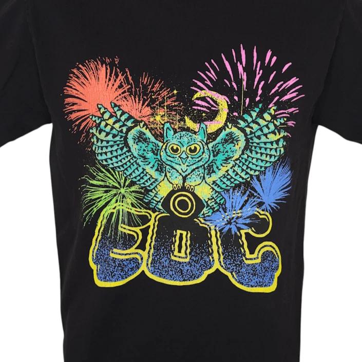 EDC 100% Cotton T-shirt Mens Tees Top Mens Size Small Black Electric Daisy Carnival Las Vegas Owl
