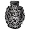 Unisex Oversized Hooded Pullover, Snake Skin 3D Print, Casual Streetwear Sweatshirt Top