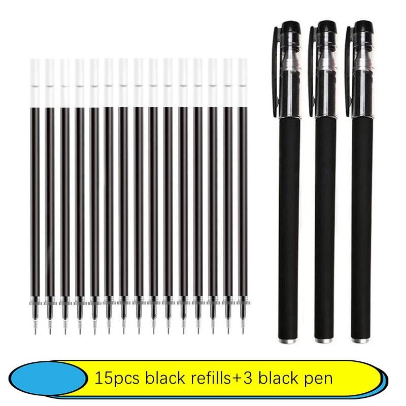 Набор из 6-25 шт. Гелевых ручек 0,5 мм Нейтральные ручки Черный/Синий/Красный Цвет Сменные стержни Плавное письмо Школьные канцелярские принадлежности