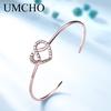 Umcho Браслет Young Forever Rose Color Heart - идеальные женские подарки Ювелирные изделия из стерлингового серебра 925 пробы на юбилей и моду