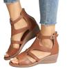Spring and Summer New Large Size Wedge Heel Women's Sandals Hollowed Out with Sandals