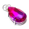 Bi-Color Tourmaline Gemstone Handmade 925 Sterling Silver Pendant 1.97" b3H39