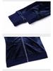 Women's Gold Velvet Hooded Sweatshirt and Straight Pants Two-Piece Sports Suit for Spring and Autumn