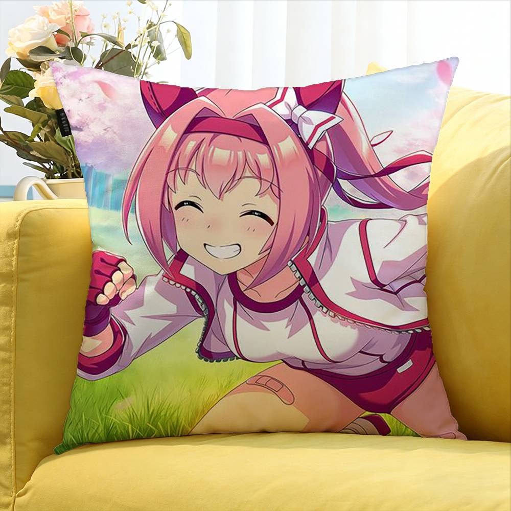 Haru UUrara UUmamusume Various Sizes Square Pillow Case For Car Home Bedchamber Decor