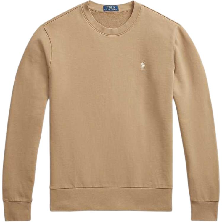 Polo Ralph Lauren Solid Color Crew Neck Straight Long Sleeve Sweatshirt Men Sweatshirt Desert-Khaki MNPOKNI16824059-250