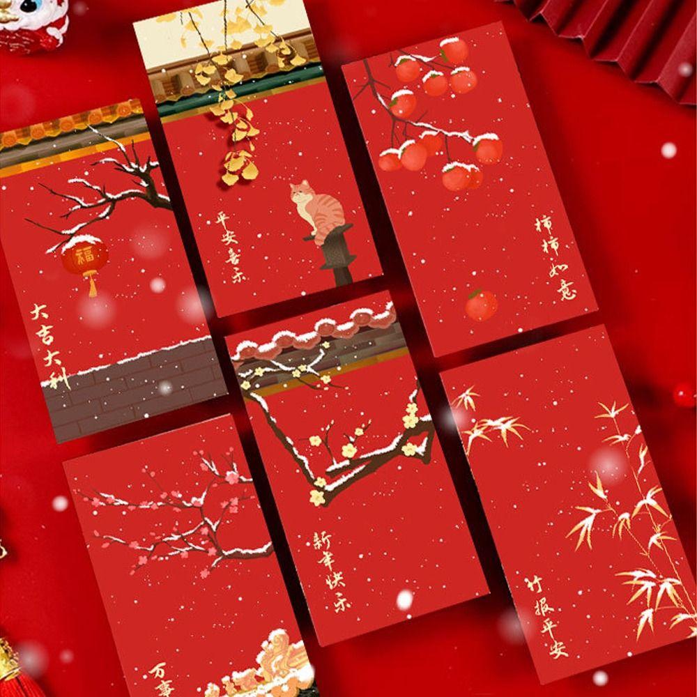 6pcs Traditional Children Money Pocket Chinese Style Lucky Money Packets  Lunar New Year Gifts