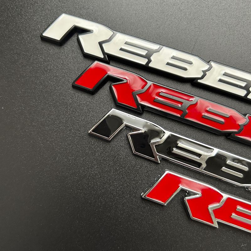 AAYL1 3D Metal Car Styling Body Side Rear Trunk Sticker REBEL Badge Emblem For RAM 1500 2500 Personalized replacement Accessories