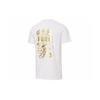 Metallic Gold Print Crew Neck T-Shirt Men Tops White 587582-02