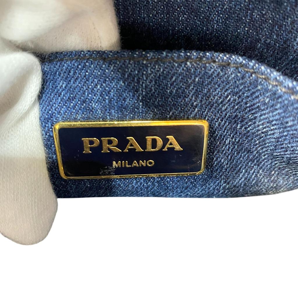 Used PRADAShoulder Bag Blue denim Women