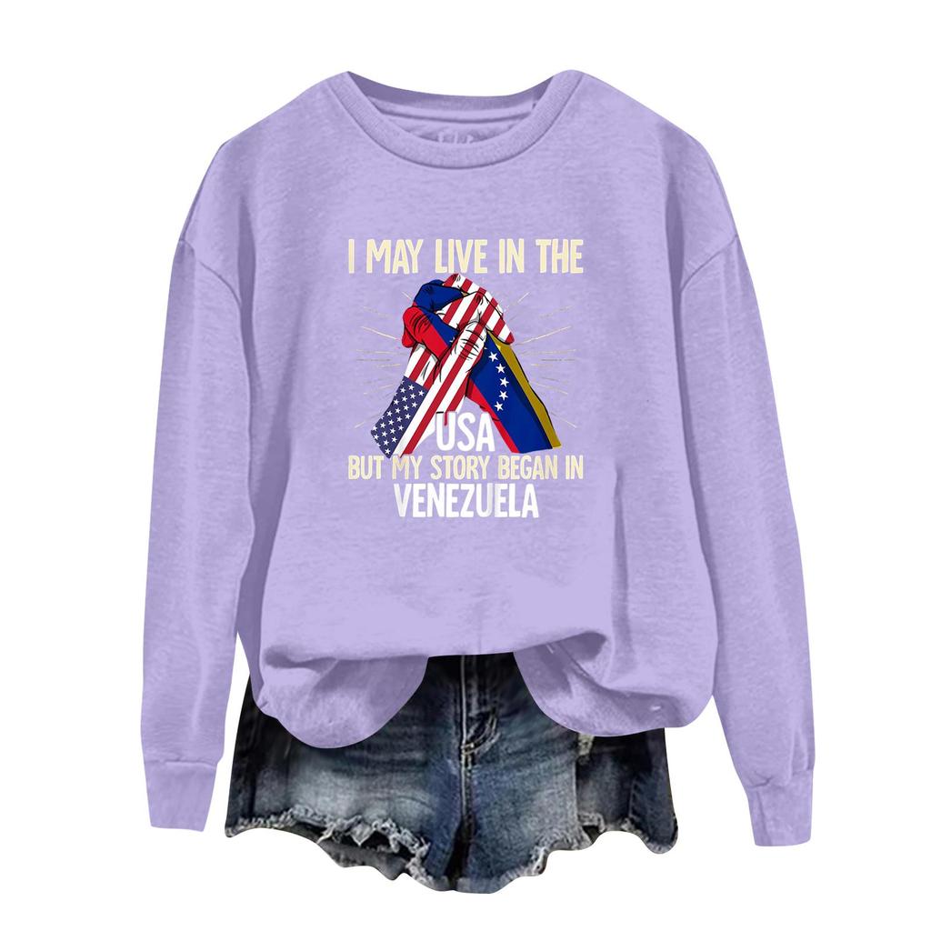 Женский спортивный худи с круглым вырезом и длинными рукавами с принтом