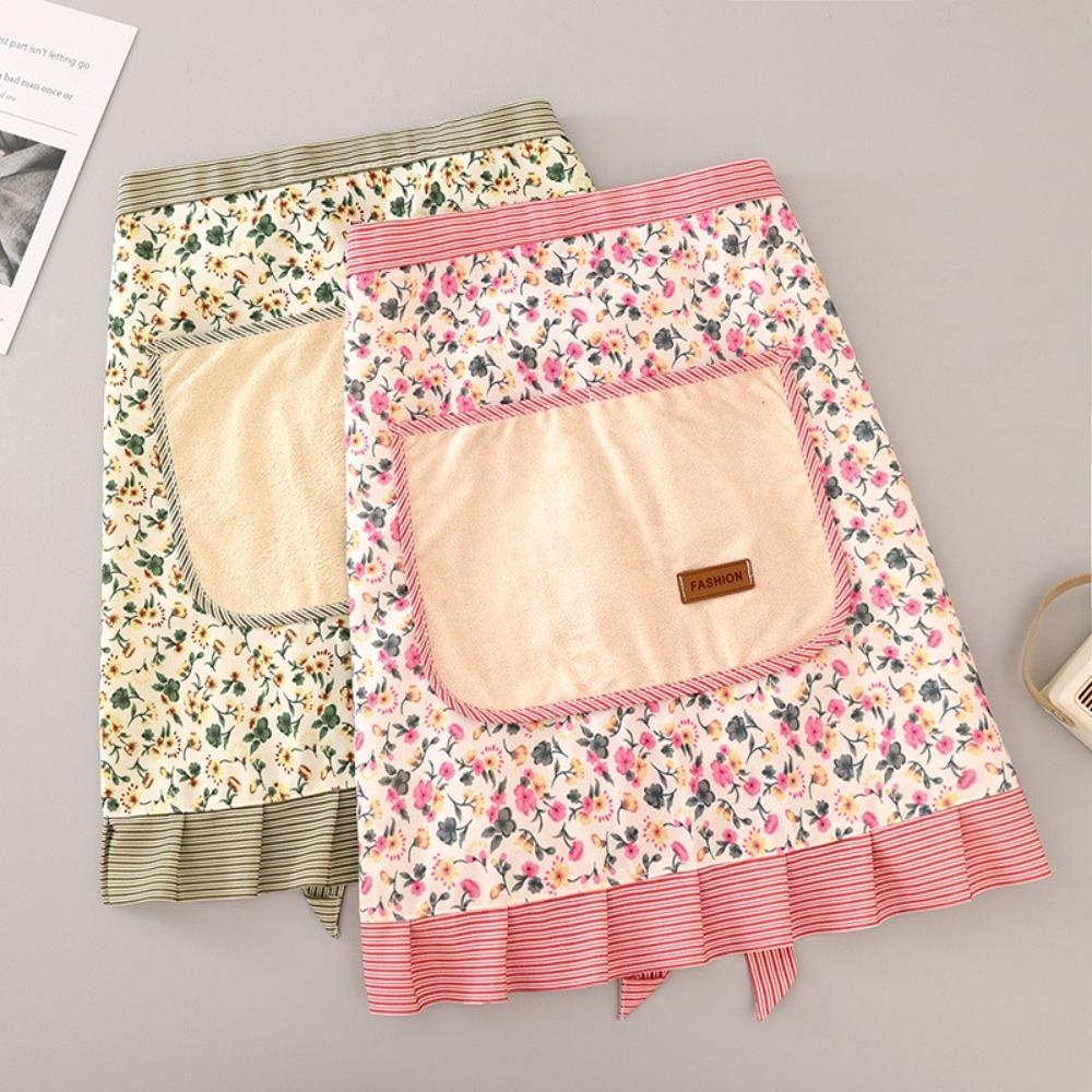 Корейский стиль цветочный фартук на талии из полиэстера кулинарный фартук для домашнего использования полуфартук для женщин