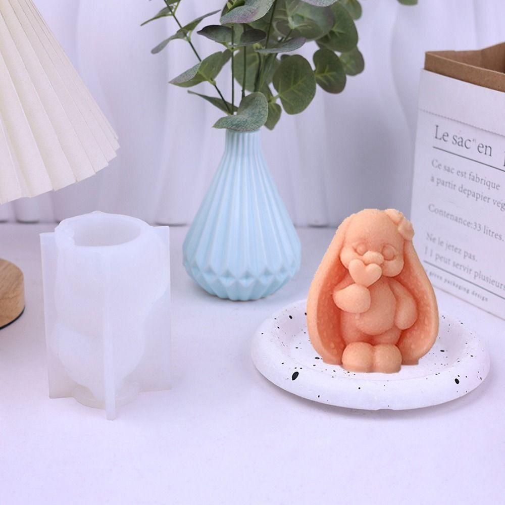 3D Кролик силиконовая форма мягкая форма для свечей Кролик шоколадная форма для пудинга желе форма для свечей мыла