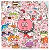 52 Graffiti Stickers Cartoon Cute Pink Rabbit Hand Account Gu Card Decorative Mobile Phone Water Cup Stickers