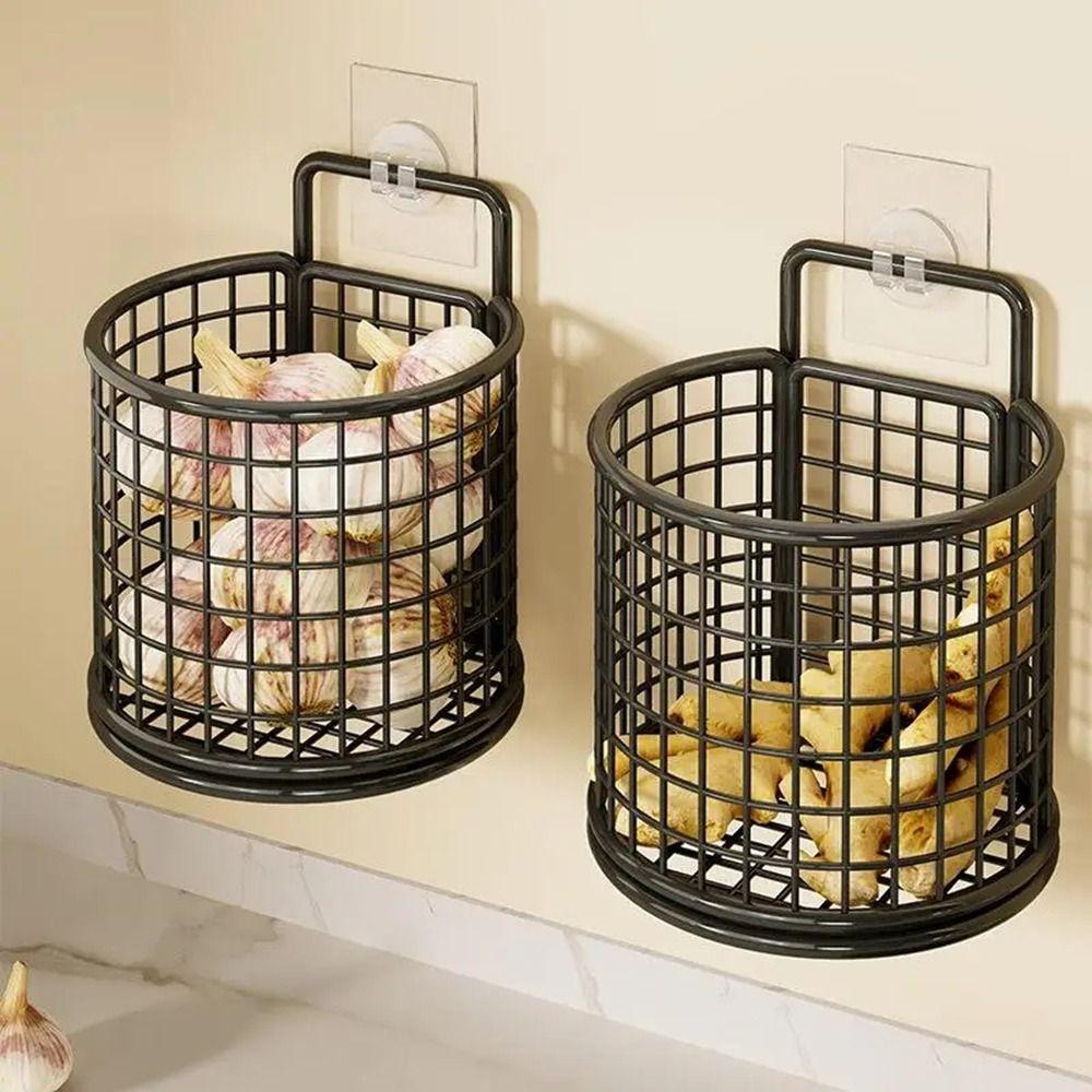 1/2/3 Grids Wall Mounted Storage Basket Large Capacity Comb Storage Bucket Kitchen Shelf  Bathroom