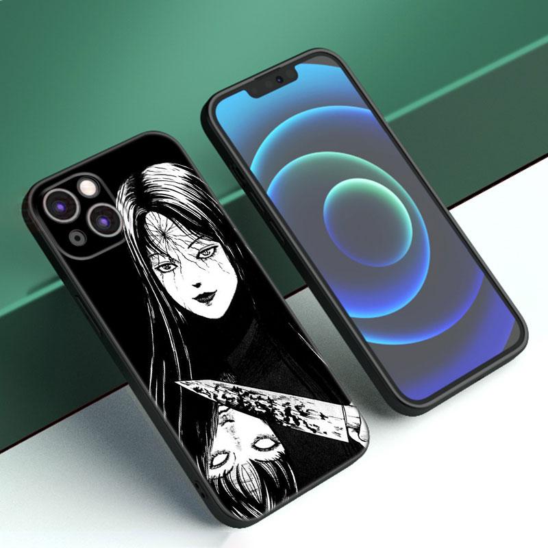 Чехол для телефона с японской мангой ужасов для Apple iPhone 12 13 Mini 11 14 15 Pro Max 7 8 Plus X XR XS SE 2020 2022 черный силиконовый чехол