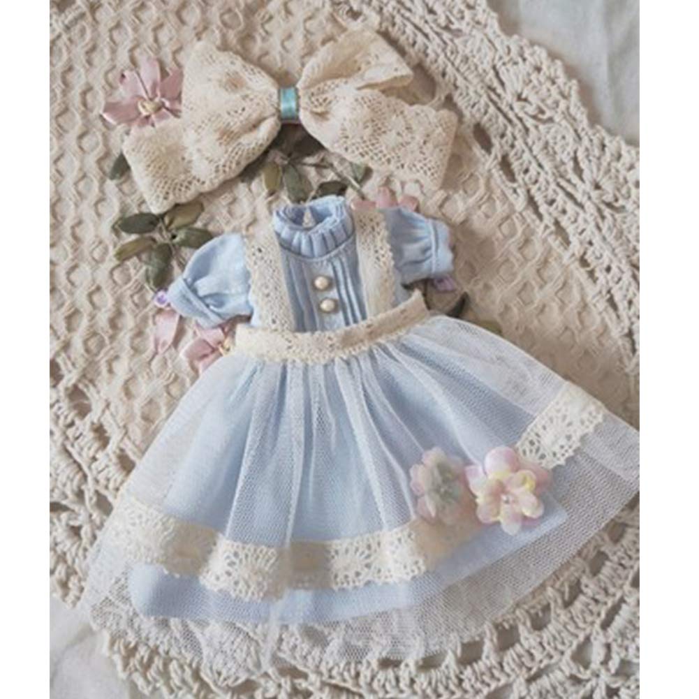 Rakulifey Blythe Clothes One Piece Neo Blythe Costume Set 3 Piece Set (Light Blue)