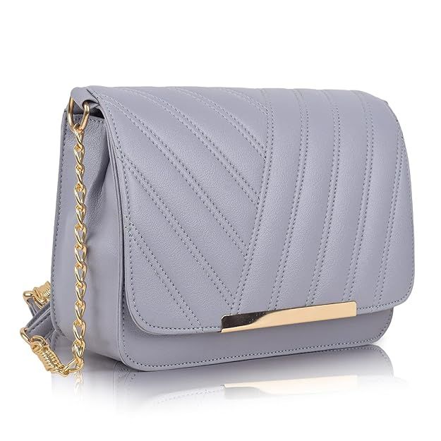 Стильная женская слинг-сумка через плечо из синтетической кожи с ремешком-цепочкой