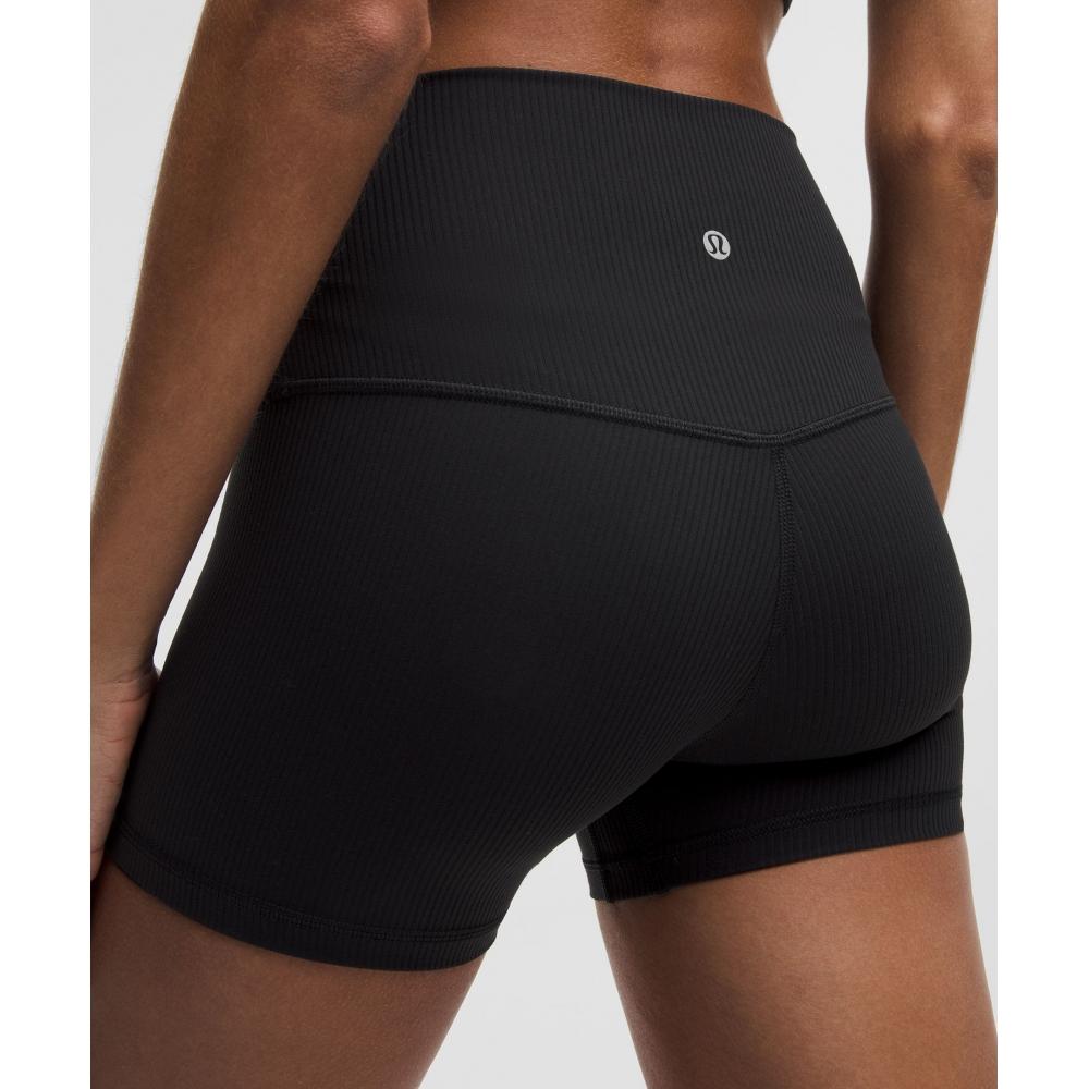 Lululemon Выровняйте Высокая талия ребристые короткие 4 черные