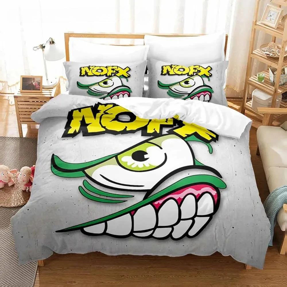 New Nofx Rock Band Bedding Set Single Twin Full Queen King Size Bed Set Adult Boy Bedroom Duvet cover Sets 3D Anime