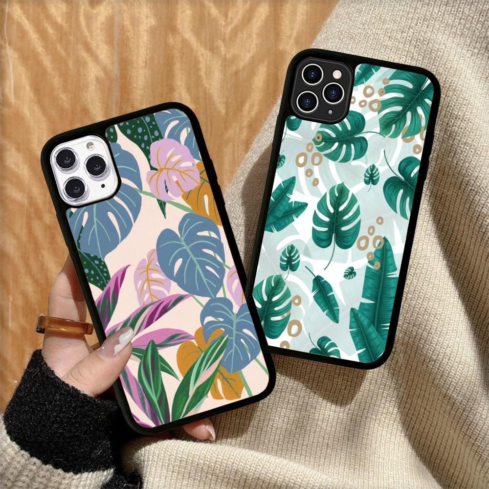 Чехол для телефона 'Листья пальмы' Силиконовый PC+TPU Для Для iPhone 11 12 13 14 15 16 Plus Pro Max Чехол