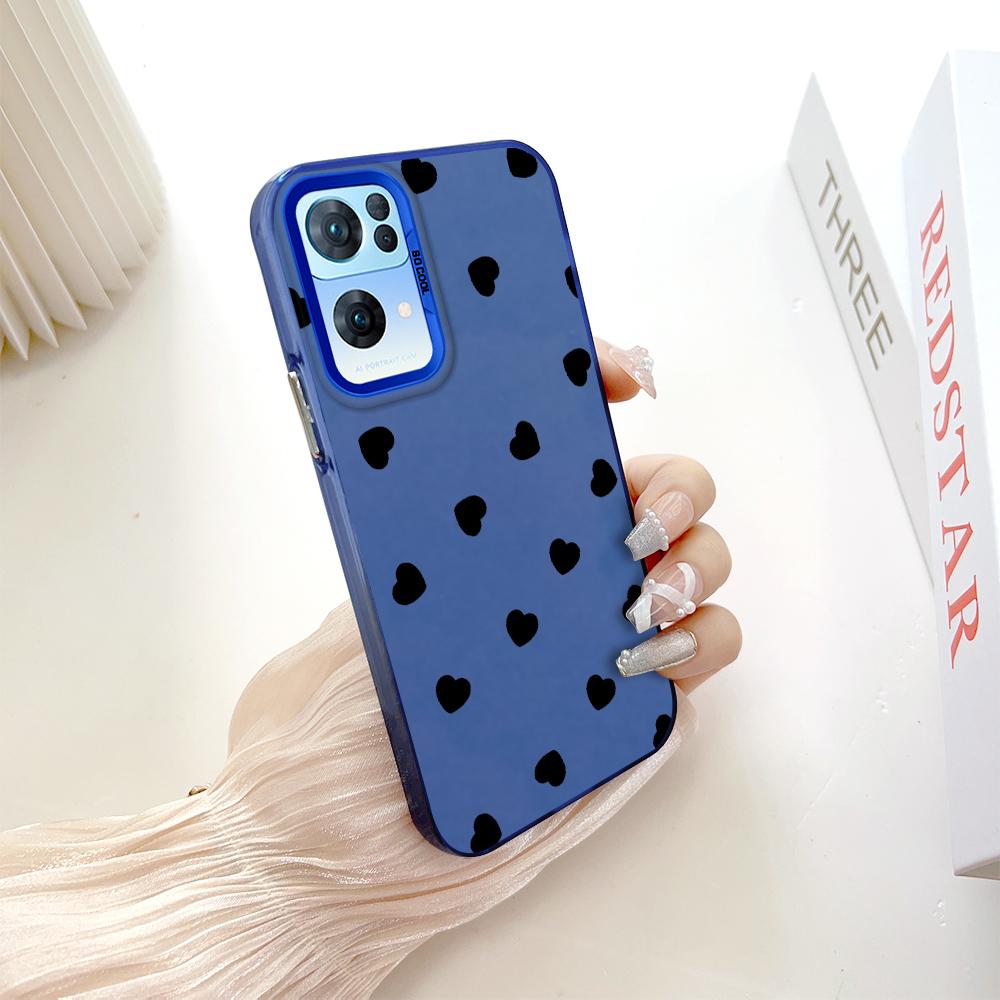 Окрашенный узор, цветной серебристый, двухсторонний, жесткий, противоударный чехол для телефона с защитой от падений для OnePlus OPPO Reno Realme