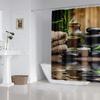 Шторка для душа Zen Spa Базальтовые камни Травяное масло Ароматические свечи Бамбук и отражение воды Расслабляющая медитация Домашний декор Водонепро