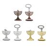 12 Tribes of Israel Menorah Jewish 7 Branch Candle Holder Keychain Jerusalem Temple Religious for Church Bag Pendant