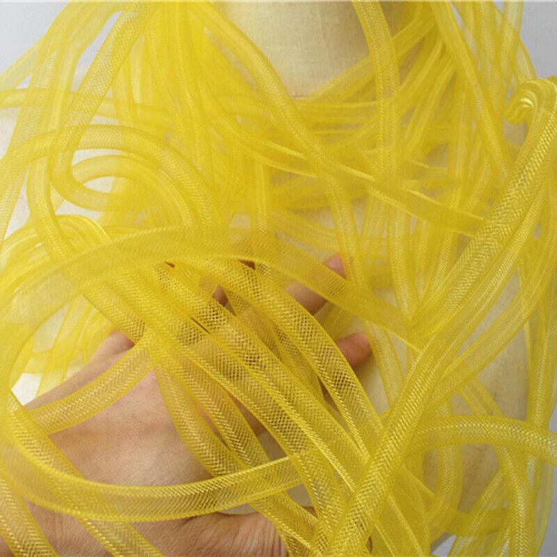 10 мм Трубчатая Конская Щетина Кринолиновая Трубка Кринолиновая Сетчатая Ткань Отделка для DIY Аксессуаров для Волос Эластичная Скрученная Гибкая Сетчатая Ткань