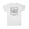 Подарочная футболка : COLUMBIA Мэриленд Сквер Современный Минималистичный Шрифт