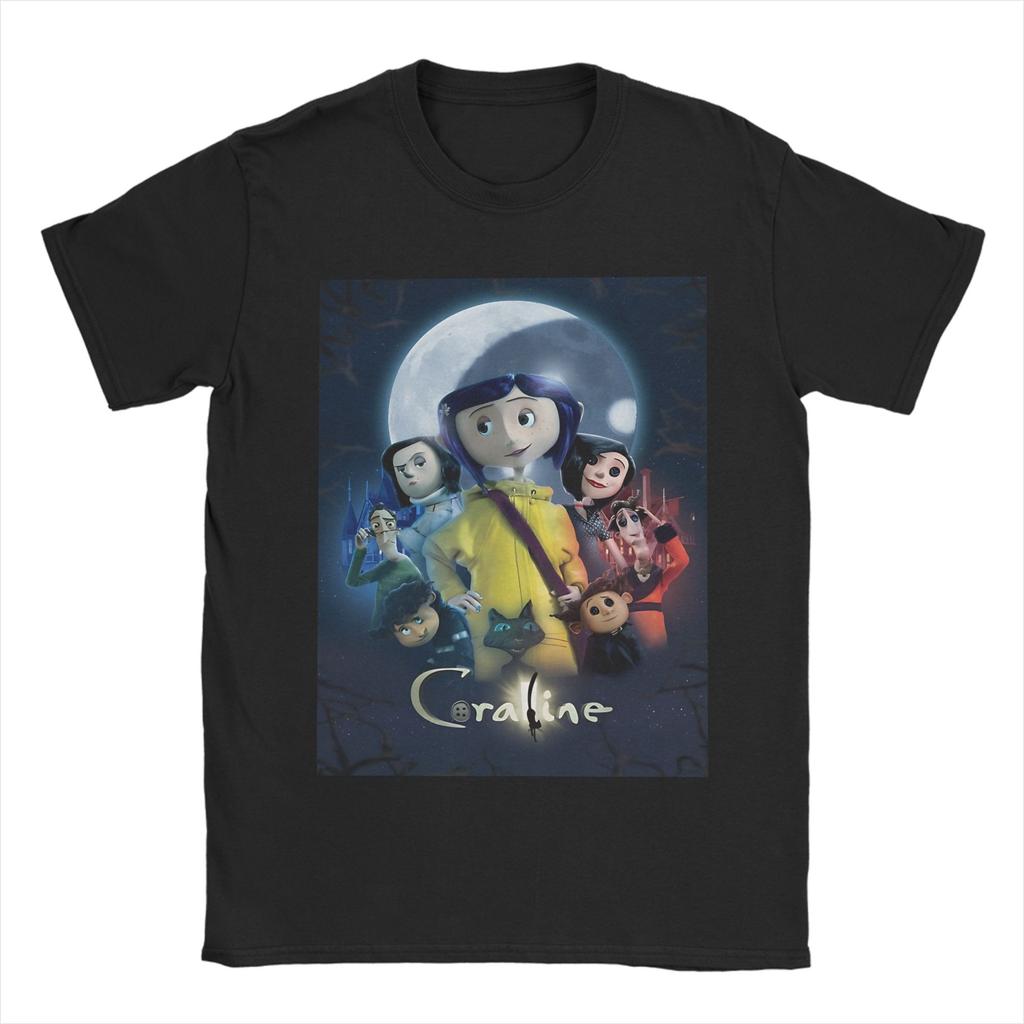 Coraline Movie Halloween TShirts Unisex Awesome 100 Cotton Tees Crewneck Short Sleeve T Shirt Gift Idea Clothes