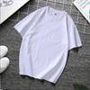 Zirunking Long-staple Cotton Short-sleeved T-shirt Unisex Top Youth Casual Solid Color Loose Round Neck Half-sleeved Top CHANGRONG