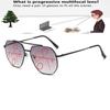 Grey Lenses Progressive Multifocal Reading Sunglasses Oversized Double Bridge Comfortable Reading Glasses +0.75 To +4