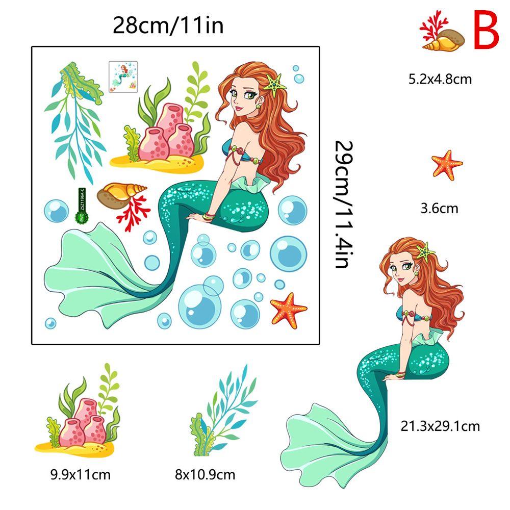 Light Glow In The Dark Mermaid Fluorescent Star Decals Sleeping On Moon Luminous Wall Stickers