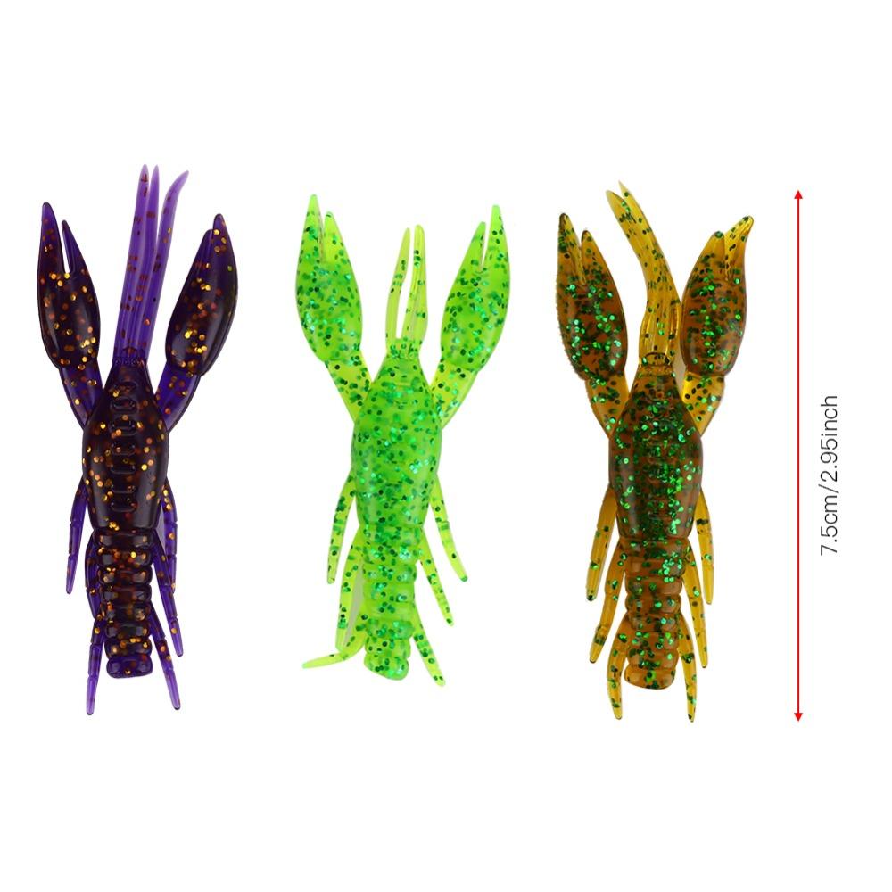 30PCS PVC Crawfish Fishing Baits Soft Fishing Lures Durable Crawfish Fishing Lures Bass Fishing