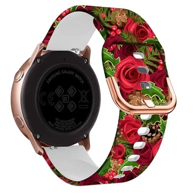 20 мм Печатный силиконовый ремешок для часов для Garmin Forerunner 165 645 245 158 55 Vivoactive 5 3/VENU SQ 2/Venu 2 Plus/Vivomove HR